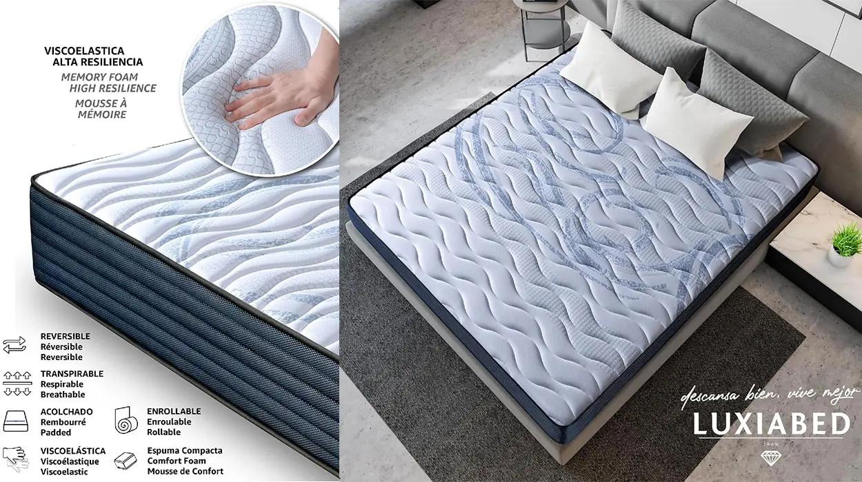 Chollo Colchón viscoelástico reversible LUXIABED de 90 x 190 cm por sólo 59,99€ con envío gratis
