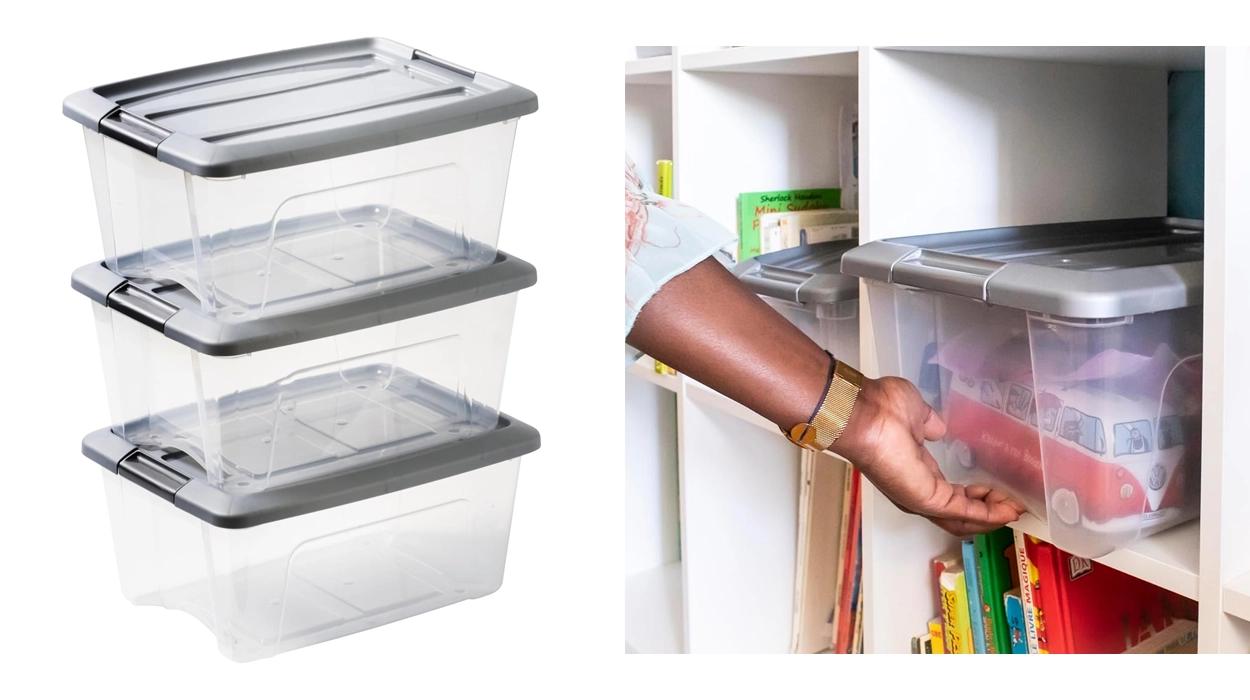 Chollo Juego de 3 cajas de almacenamiento Iris Ohyama de 15 litros con tapas por sólo 17,99€