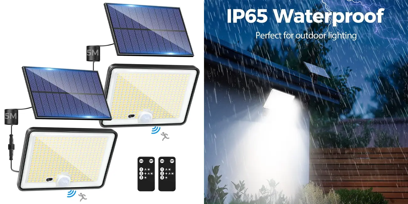 Chollo Pack 2x foco LED LOTMOS con carga solar por sólo 17,77€ con cupón (-27%)