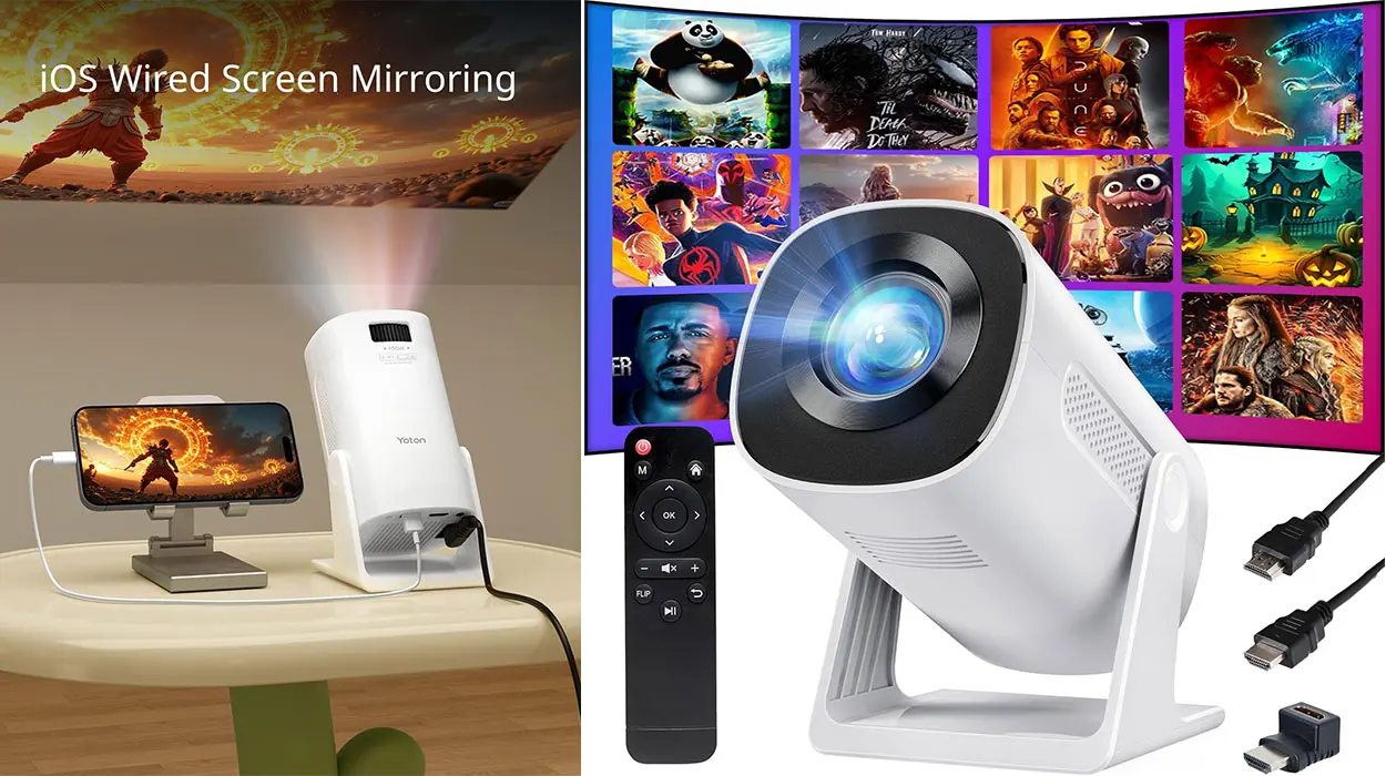 Disfruta de un pantallón de hasta 200″ donde y como quieras con este mini proyector a 1080P, ¡con doble descuento!