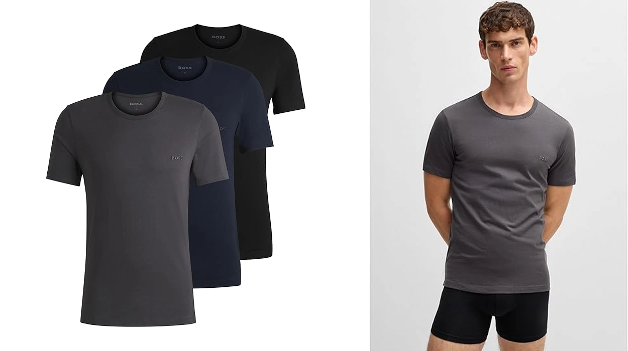 Chollo Pack de 3 camisetas interiores Hugo Boss Mix & Match para hombre por sólo 31,65€ con envío gratis (-30%)