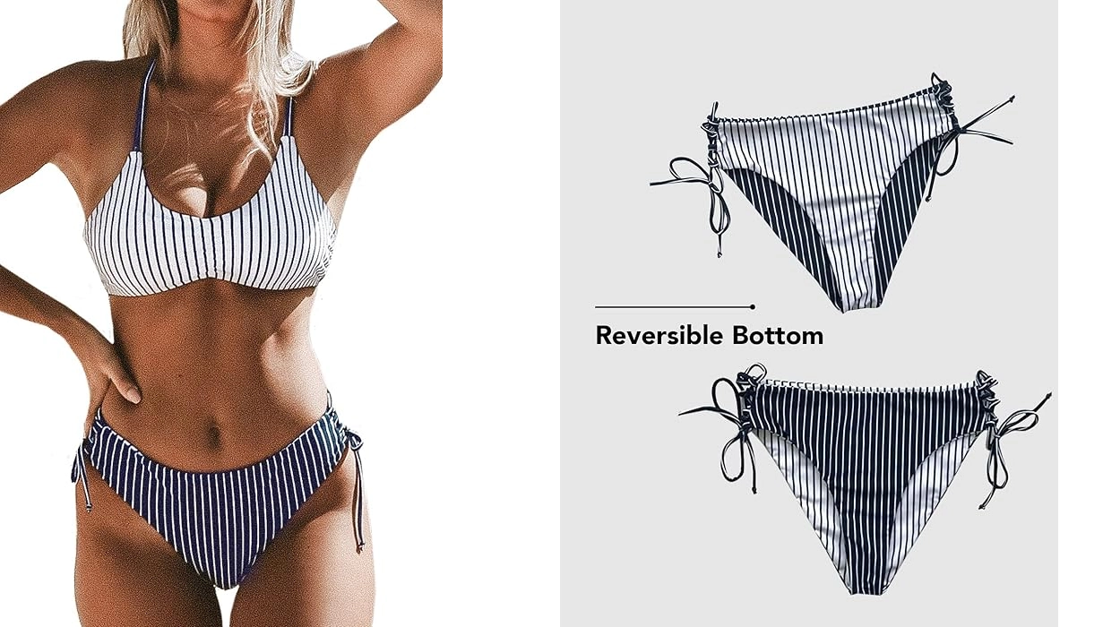 Chollo Bikini reversible Cupshe Lace Up por sólo 28,04€ (-15%)