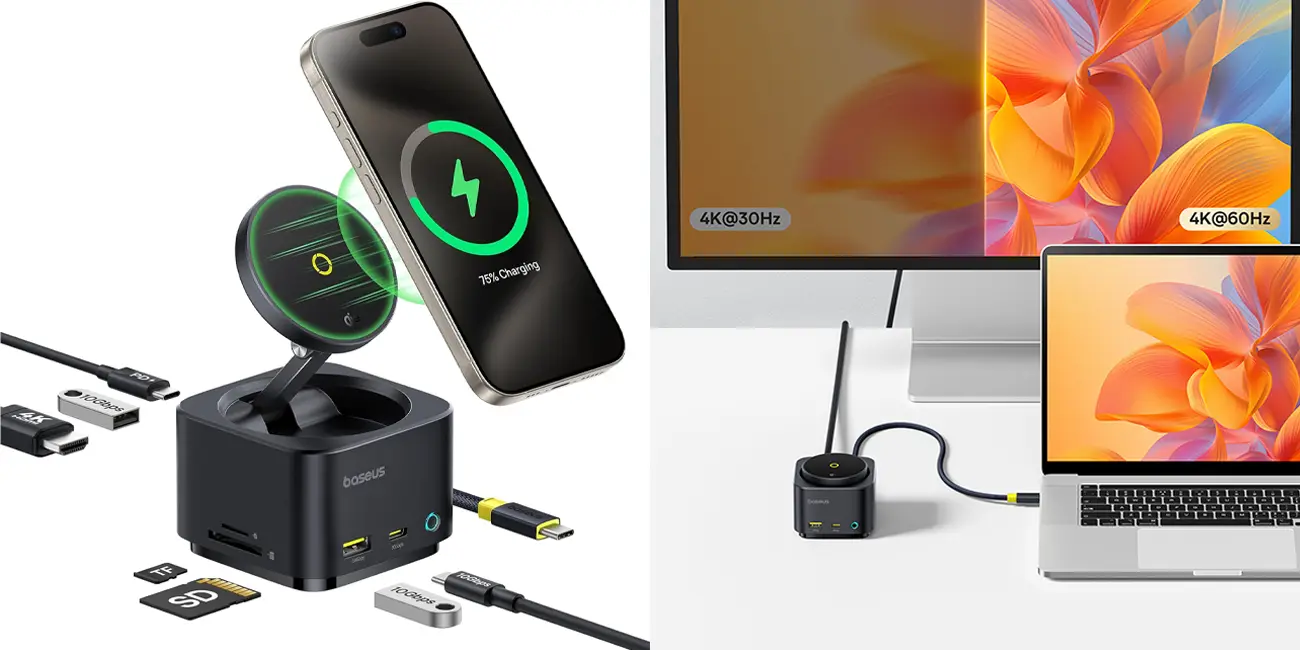 Chollo Base de carga MagSafe Baseus 7 en 1 de 15W por sólo 47,99€ y envío gratis con cupón (-49%)