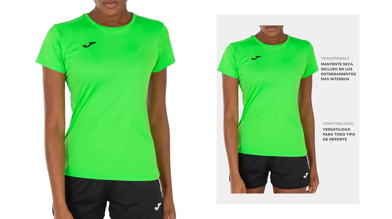 Chollo Camiseta técnica Joma en color verde flúor para mujer por sólo 5,99€ (-43%)