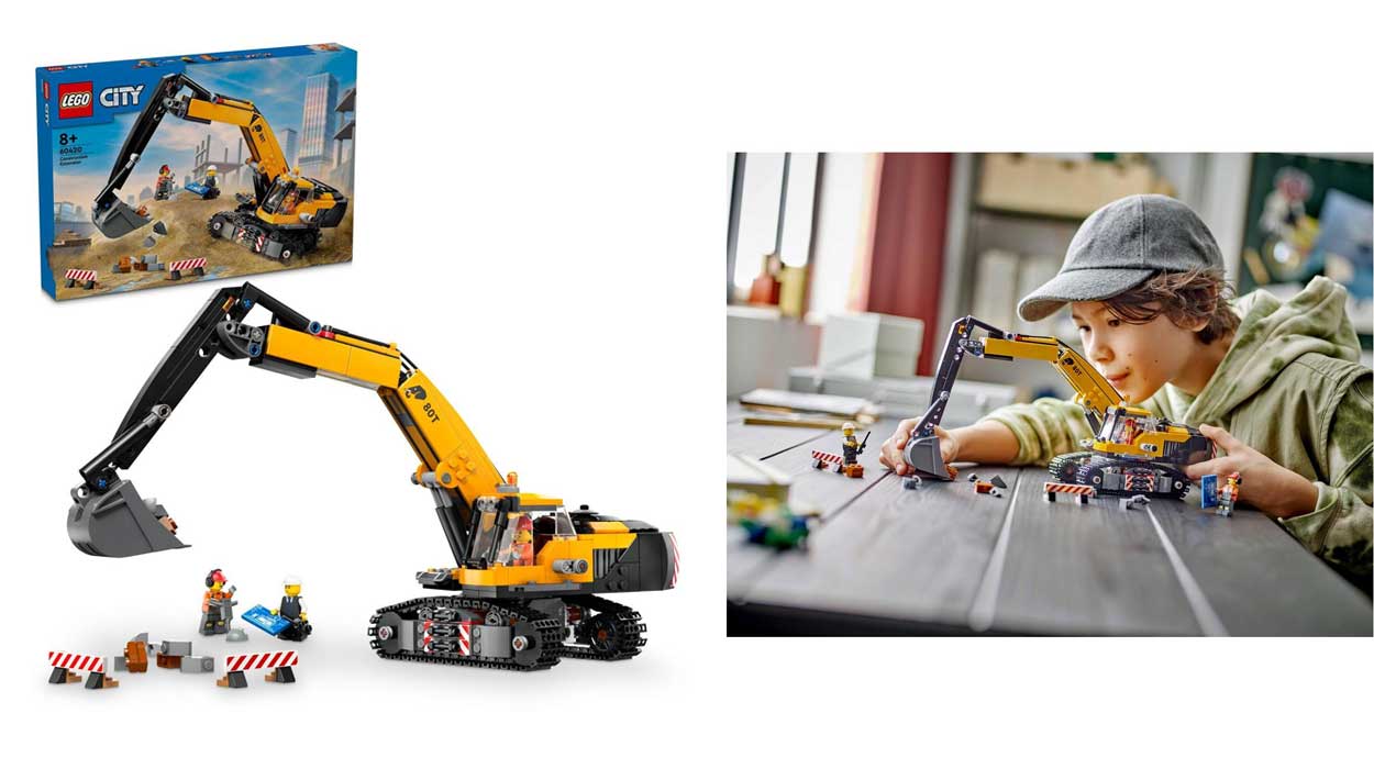 Chollo LEGO 60420 City: Excavadora de Obra Amarilla por sólo 35,73€ con cupón y envío gratis (-35%)