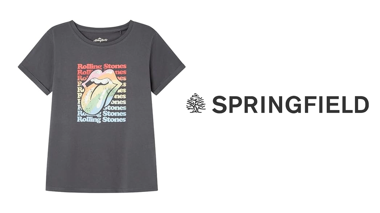 Chollo Camiseta Springfield Rolling Stones para mujer por sólo 7,99€ (-56%)