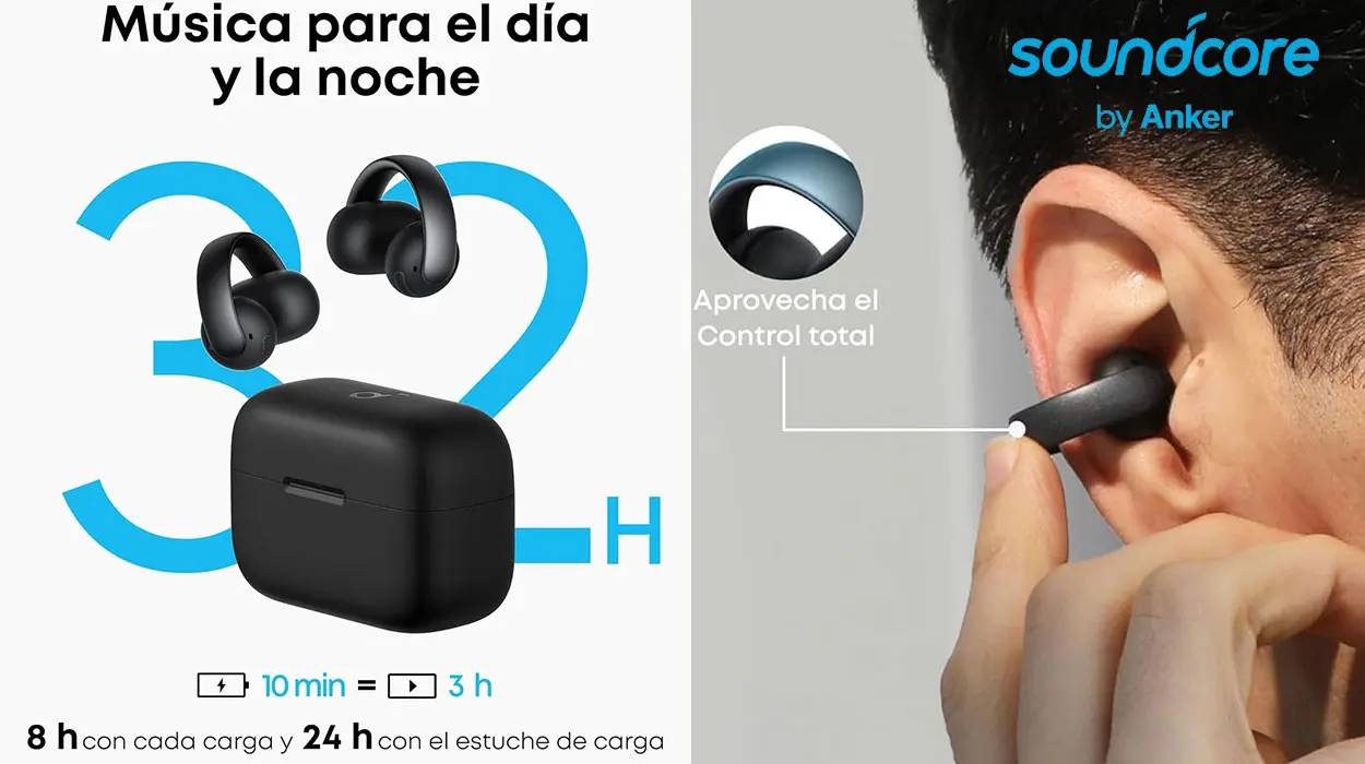 Chollo Auriculares Soundcore AeroClip de Anker por sólo 109,99€ con envío gratis (-15%)