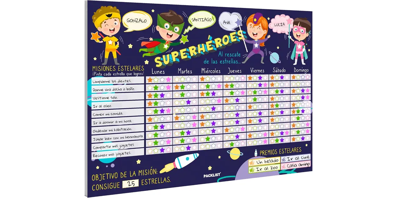 Chollo Tabla de recompensas PACKLIST para niños por sólo 11,99€ (-20%)