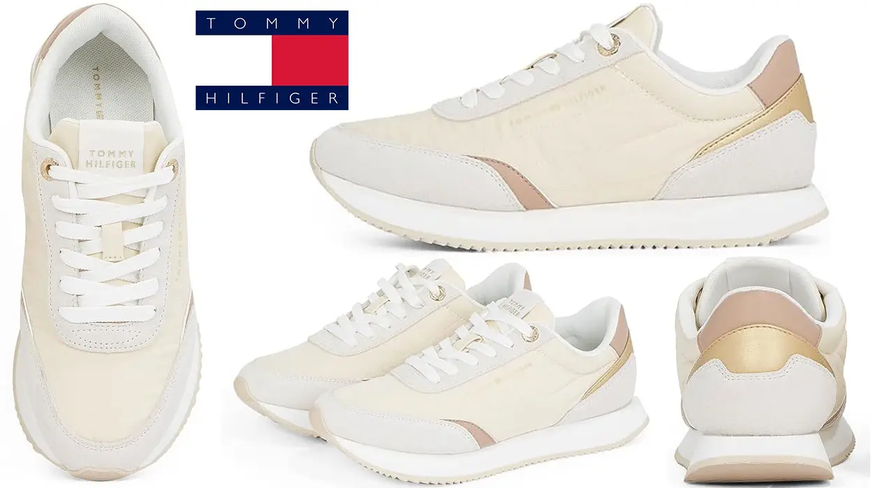 Chollo Zapatillas Tommy Hilfiger Essential Runner beige para mujer por sólo 44,95€ con envío gratis (-55%)