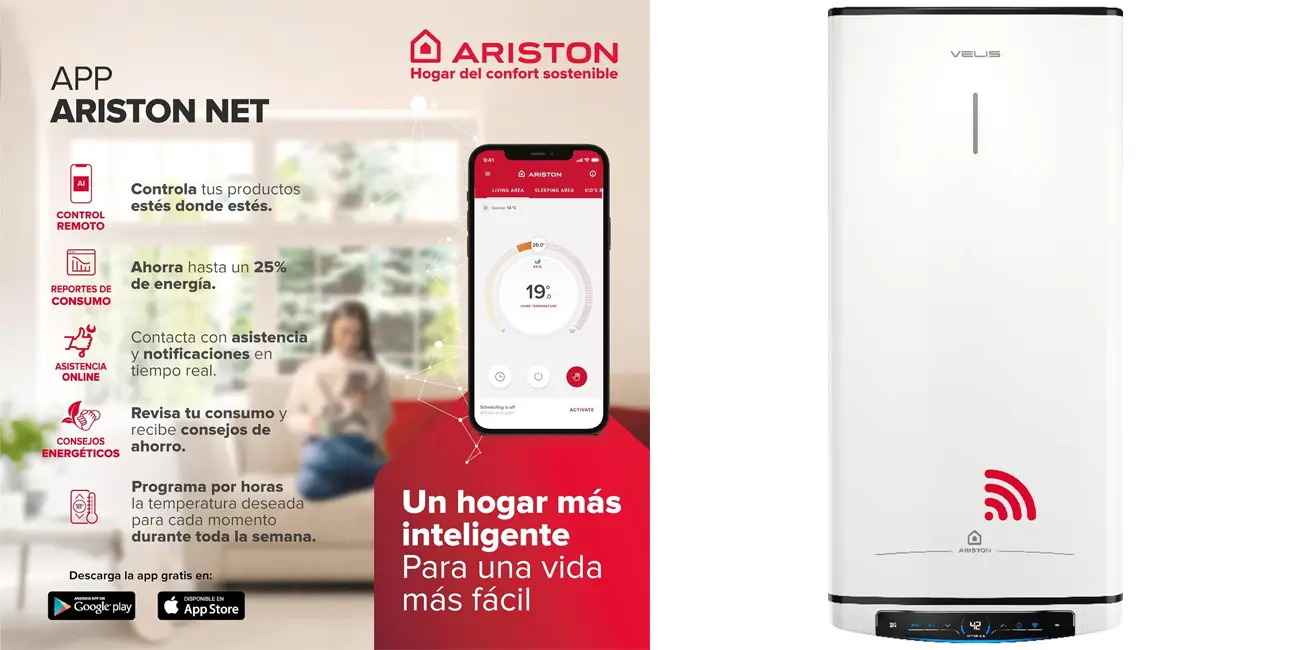 Chollo Termo eléctrico Ariston Velis Pro Wifi de 80 litros por sólo 279€ con envío gratis (-24%)