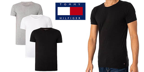 Chollo Pack x3 Camisetas Tommy Hilfiger para hombre por sólo 27,75€ con cupón (44% de descuento)