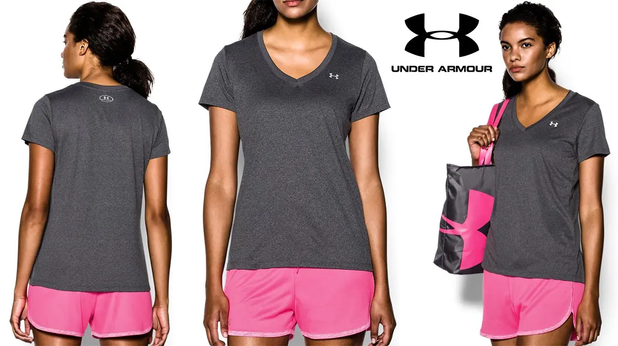 Chollo Camiseta Under Armour UA Tech con cuello de pico para mujer por sólo 11,99€ (-60%)