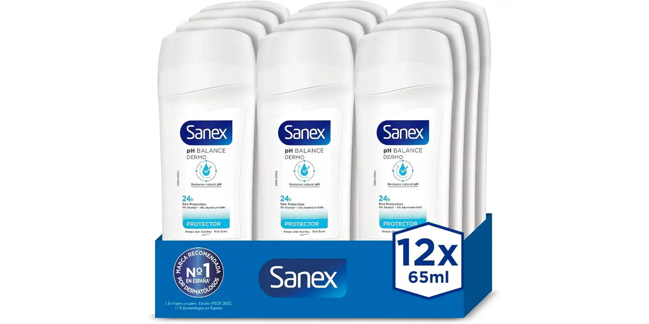 Chollo Pack 12x desodorante stick Sanex Dermo Protector por sólo 17,29€ (-45%)