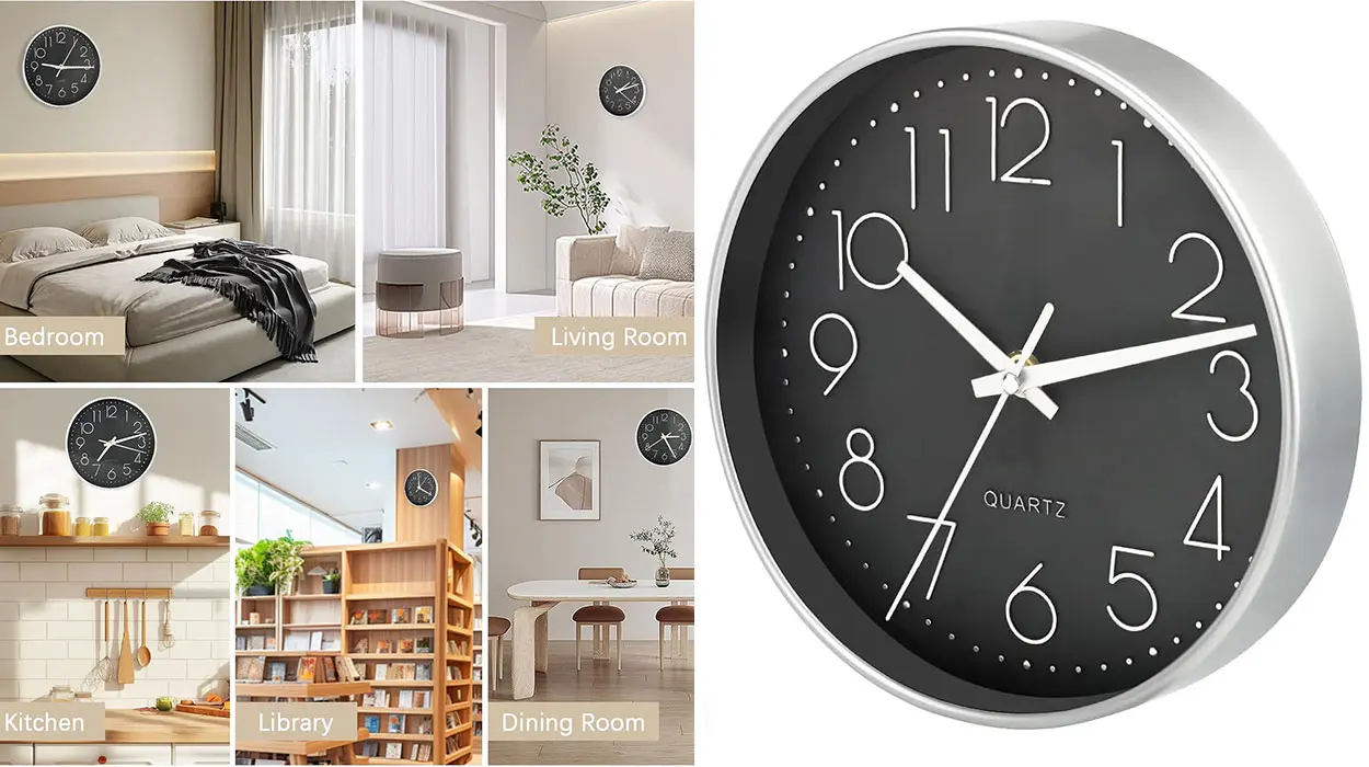 Chollo Reloj de pared VMUTGA de 20 cm con movimiento de cuarzo por sólo 6,99€