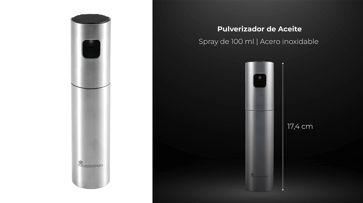 Chollo Pulverizador de aceite Masterpro Foodies de 100 ml ideal airfryers por sólo 7,22€ (-58%)