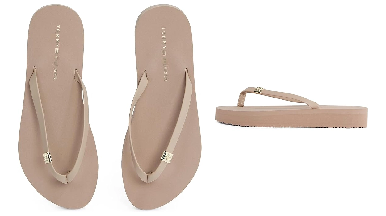 Chollo Chanclas Tommy Hilfiger Elevated Chic Beach en color beige para mujer por sólo 24,85€ (-45%)