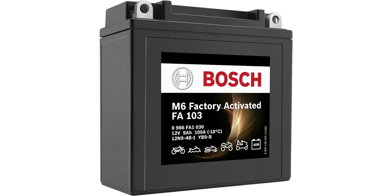 Chollo Batería de moto Bosch FA103 (YB9-B) por sólo 37,48€ con envío gratis (-35%)