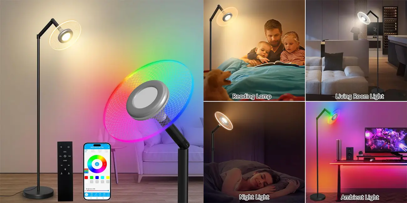 Chollo Lámpara de pie Yicenscoltd RGB con mando por sólo 17,49€ con cupón (-42%)