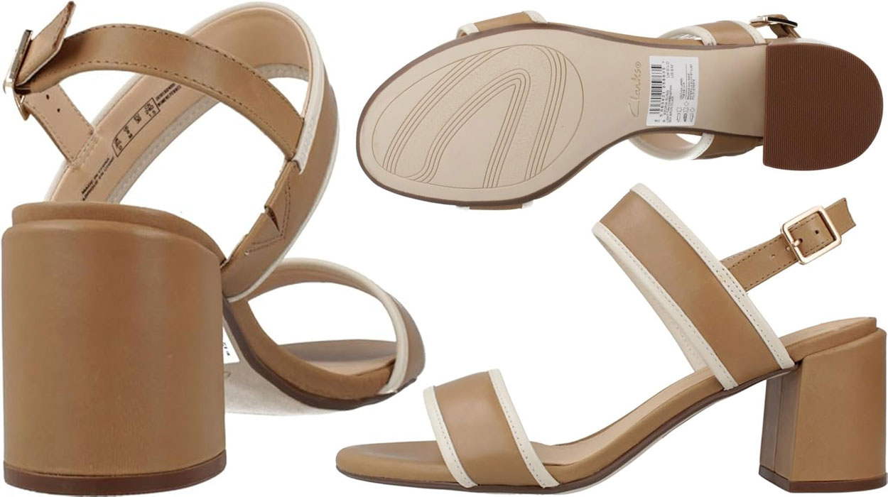 Chollo Sandalias de cuero Clarks Ezoria Sling para mujer por sólo 35,98€ (-60%)