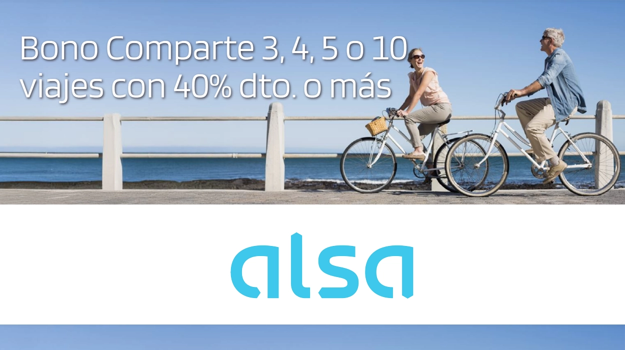 Bono Comparte Alsa con un 40% mínimo de descuento en viajes