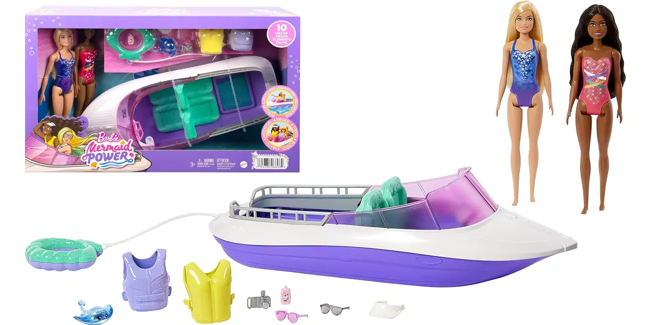 Chollazo Barbie Mermaid Power Lancha con muñecas Malibú y Brooklyn por sólo 15,99€ (-60%)