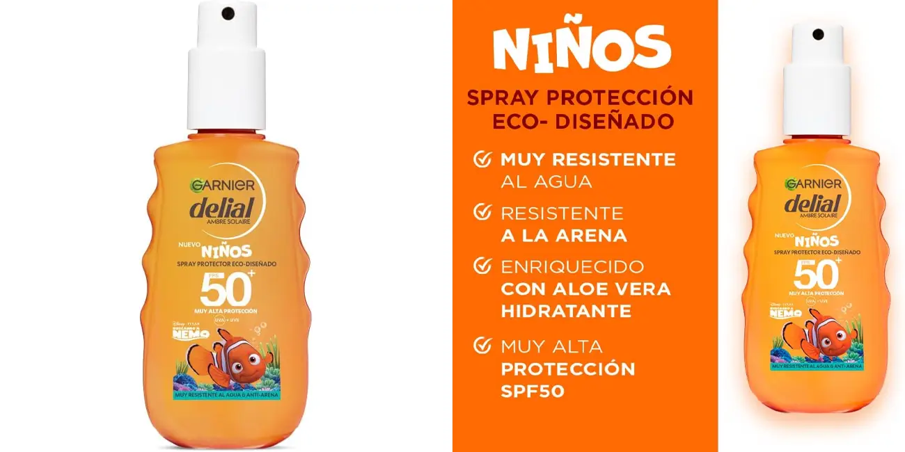 Chollo Spray solar GARNIER DELIAL Nemo FPS50+ por sólo 4,73€ (-67%)