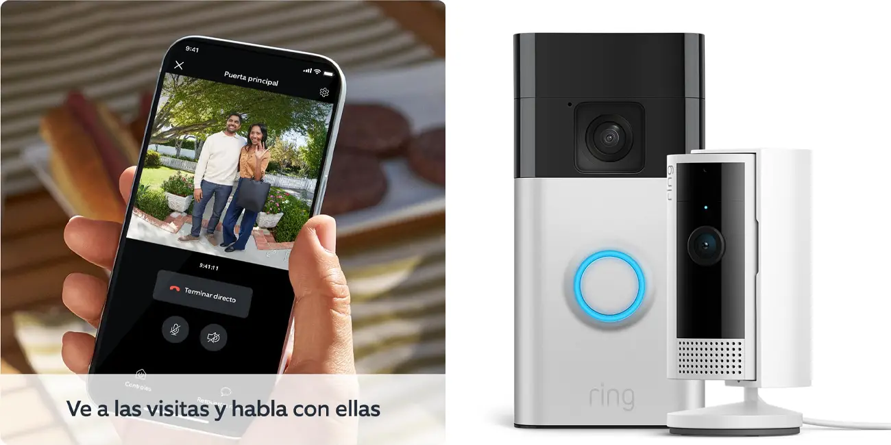 Chollo Pack Videoportero inteligente Ring con batería + cámara interior Ring por sólo 54,99€ con envío gratis (-66%)