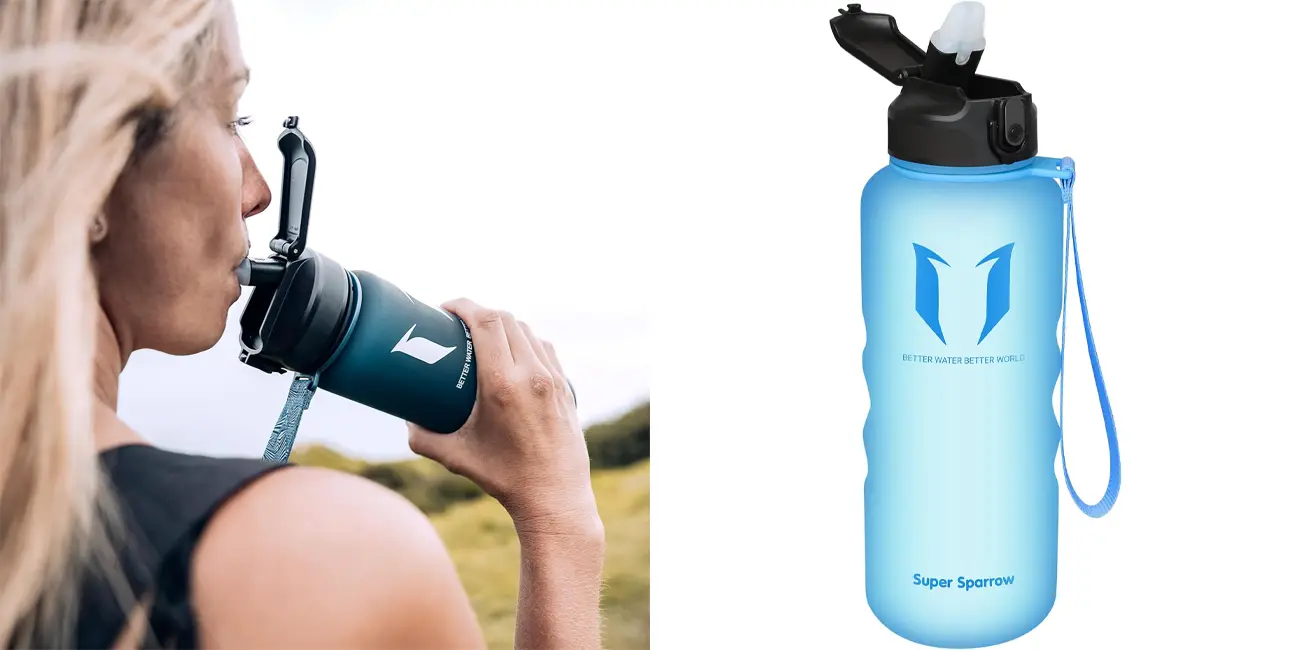 Chollo Botella de agua Super Sparrow con pajita de 1500 ml por sólo 8,90€ (-50%)