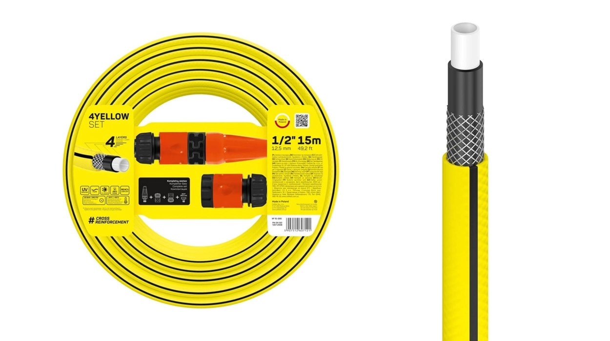 Chollo Set de riego con manguera Cellfast 4Yellow 1/2″ de 15 m por sólo 11,70€ (-61%)