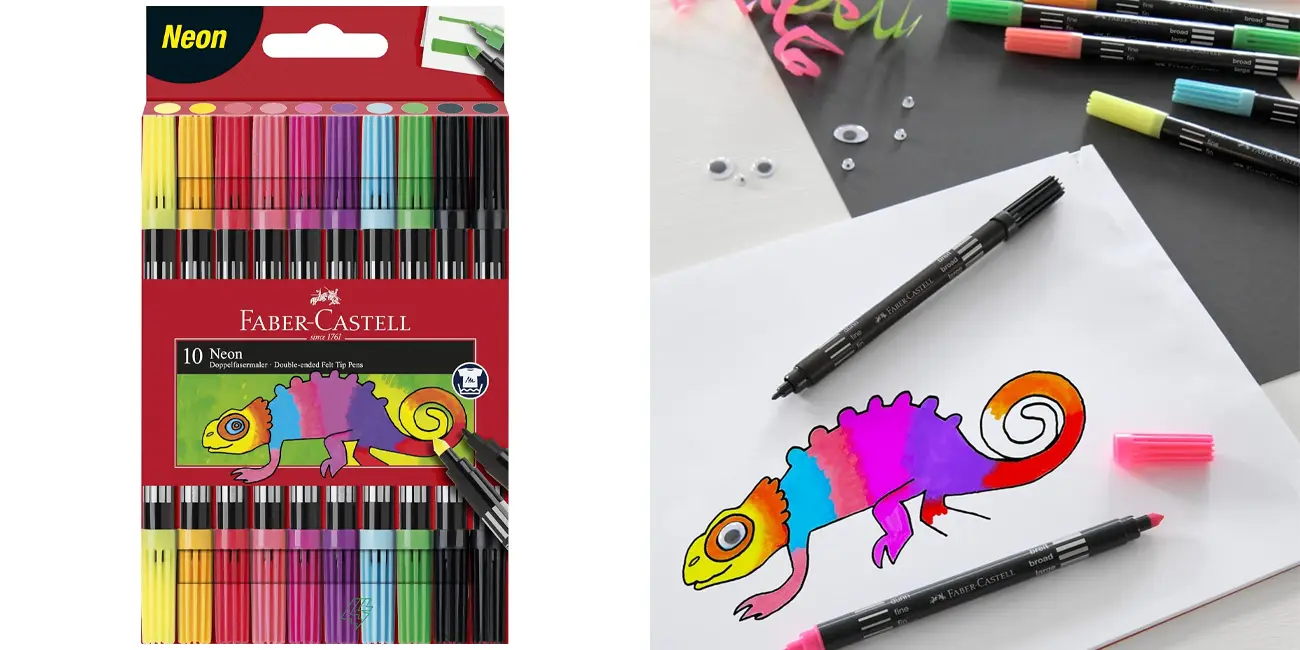 Chollo Pack 10x rotulador doble Faber-Castell Neón por sólo 2,39€ (-81%)