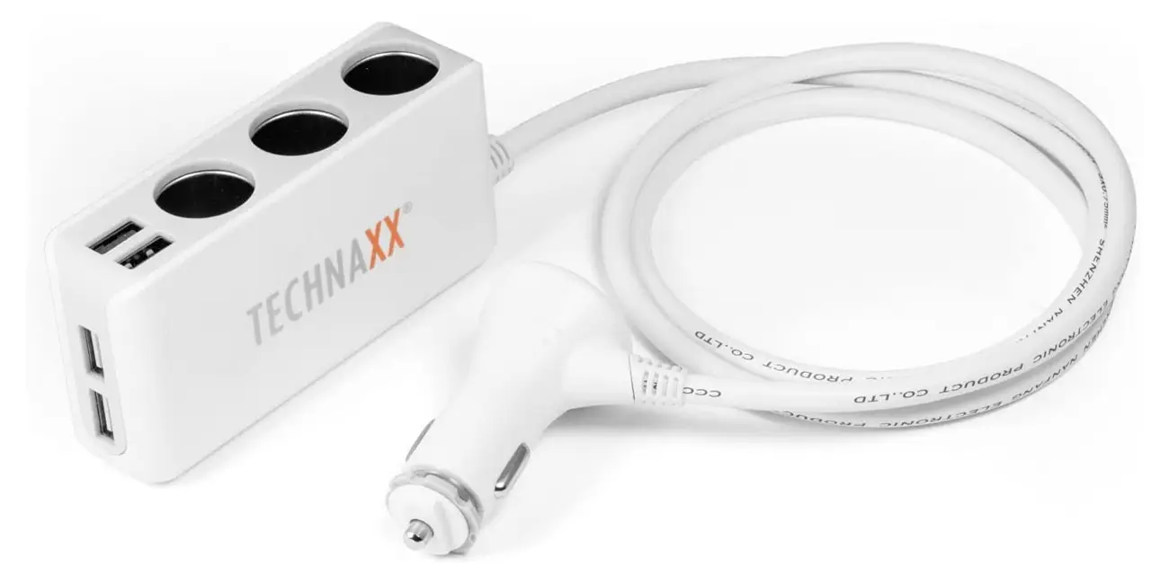 Chollo Cargador múltiple Technaxx T11 con 3 tomas de mechero y 4x USB por sólo 8,99€ (-31%)