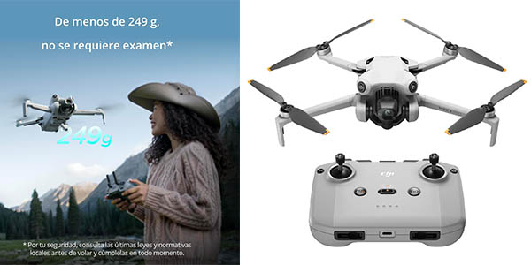 Chollo Dron plegable DJI Mini 4 Pro con cámara de vídeo 4K HDR por solo 589,99€ con envío gratis (26% de descuento)