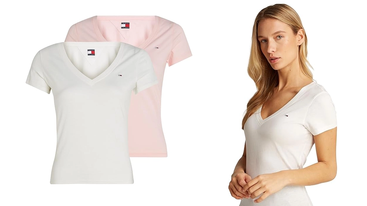 Estas camisetas Tommy Hilfiger con cuello de pico salen a 13,47€ cada una ¡Aprovecha el descuentazo!