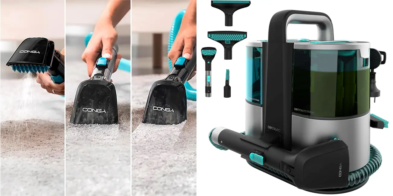 Chollo Aspirador de tapicerías y alfombras Cecotec Conga 4000 Carpet&Spot Clean XL Advance por sólo 99,99€ con envío gratis (-23%)