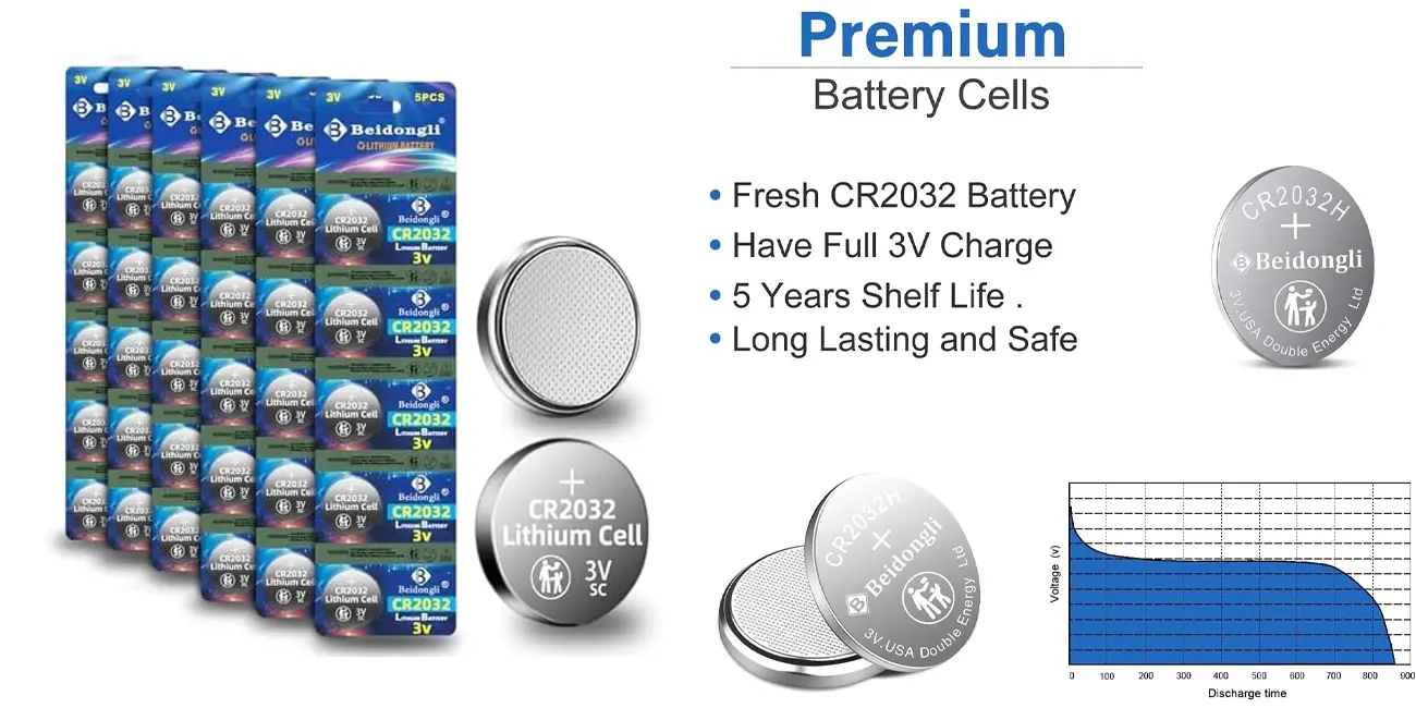 Chollo Pack de 30 pilas de botón Beidongli CR2032 3V Litio por sólo 8,07€ (-19%)