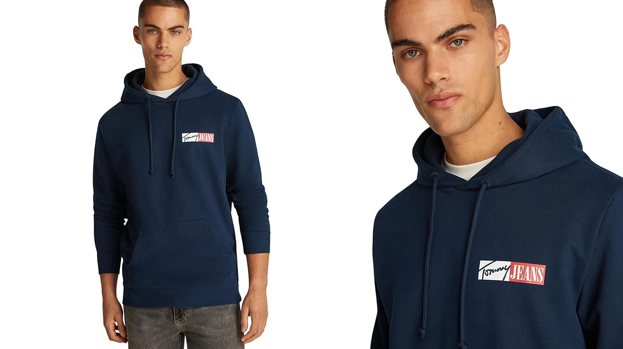 Chollo Sudadera Tommy Hilfiger Entry Graphic azul marino para hombre por sólo 31,45€ con envío gratis (-65%)
