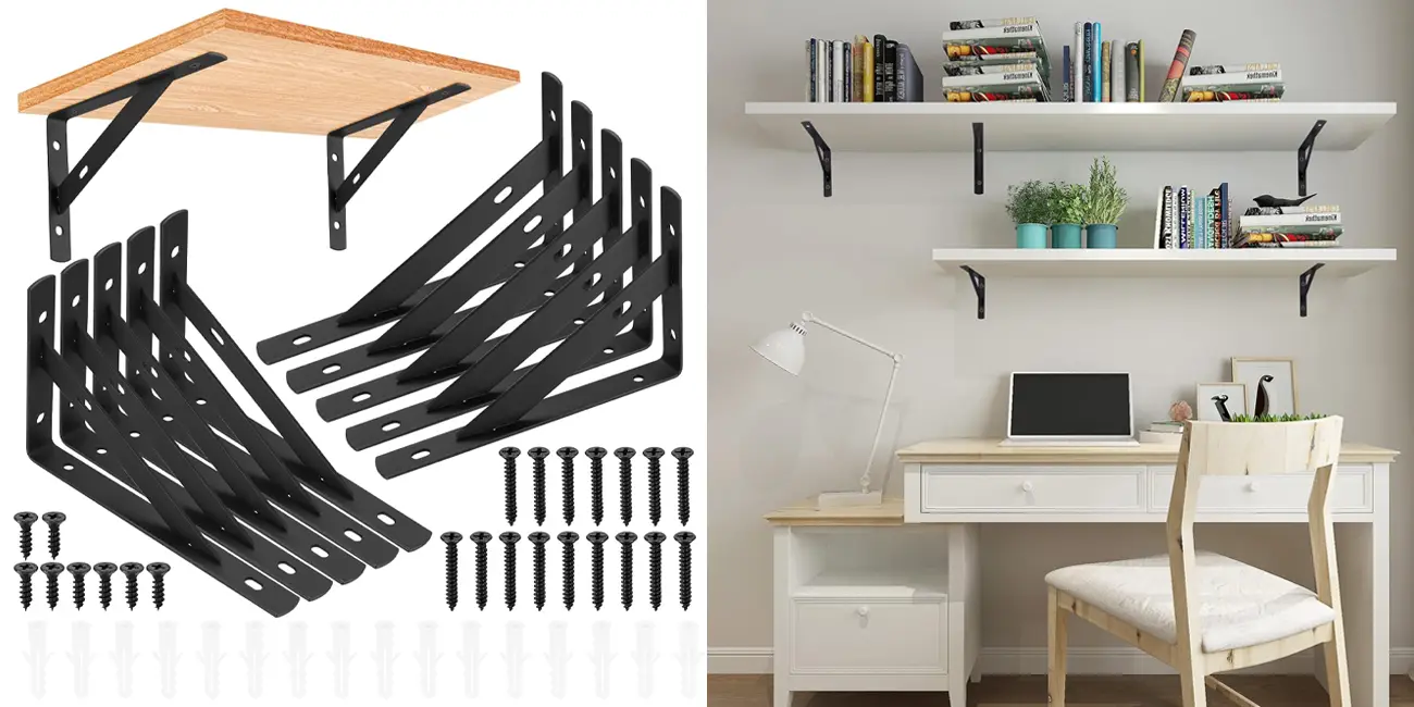Chollo Pack 10x soporte de pared HAOCHEN para estante por sólo 9,59€ (-20%)