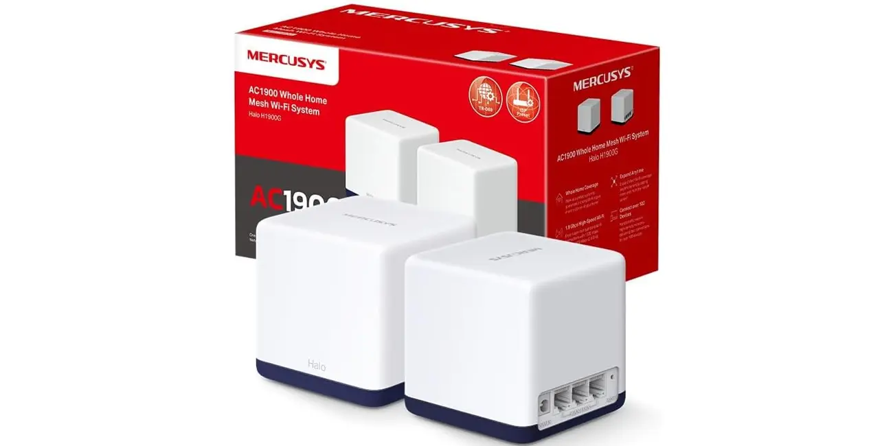 Chollo Pack 2x Mercusys Halo H1900G WiFi Mesh por sólo 59,99€ con envío gratis (-25%)