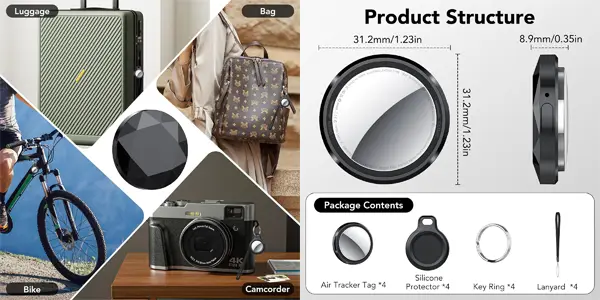 Chollo Pack 4x rastreador de objetos Smart Air Tracker Tag por sólo 23,99€ con cupón (-60%)