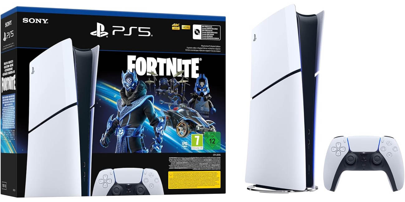 Llévate ahora este genial pack de PS5 Slim digital con contenido exclusivo para Fortnite con 150€ de descuento ¡CORRE!
