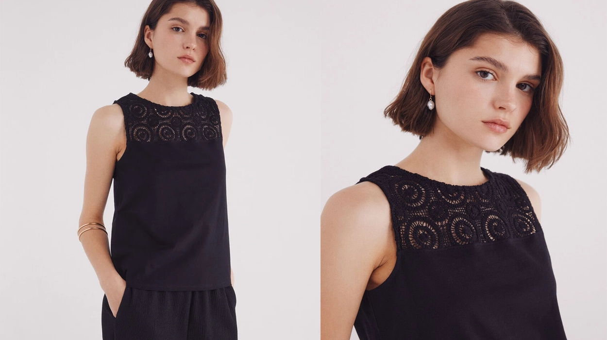 Chollo Top combinado crochet Springfield para mujer por sólo 5,99€ (-63%)