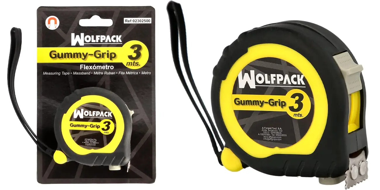 Chollo Cinta métrica WOLFPACK Gummy-Grip de 3m por sólo 3,42€ (-47%)