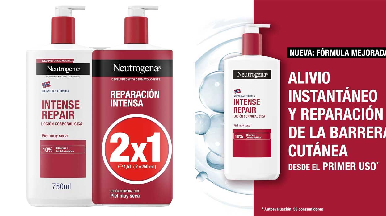 Chollo Pack x2 Loción corporal CICA Neutrogena Intense Repair de 750 ml por sólo 13,09€ (-48%) ¡6,55€ cada bote!