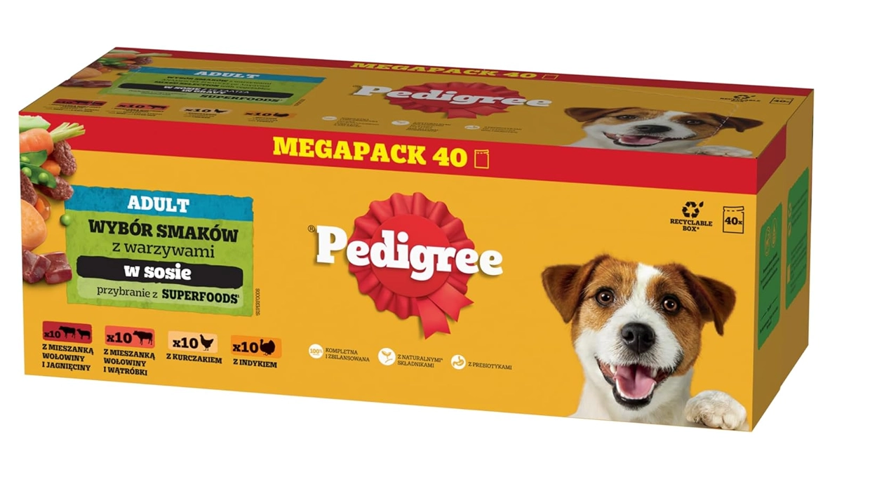 Chollo Caja de 40 sobres de carne en salsa Pedigree Dogcare para perros por sólo 14,99€ ¡0,37€ cada uno!