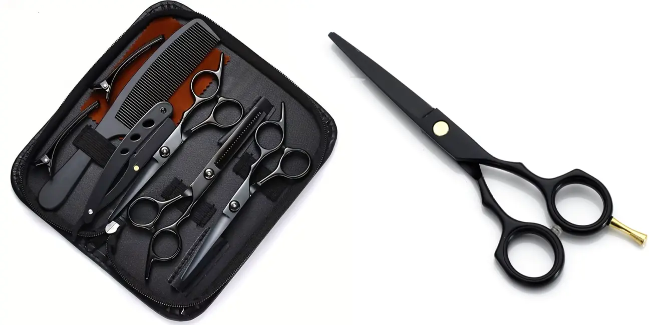 Chollo Set de peluquería con tijeras de acero japonés, varios accesorios y estuche por sólo 20,47€ con envío gratis (-55%)