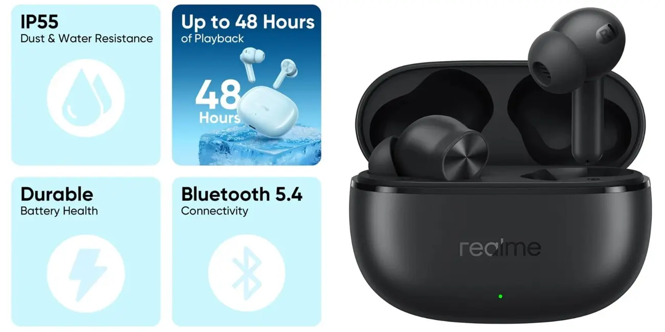 Chollo Auriculares inalámbricos Realme Buds T200X por sólo 19,99€ con envío gratis (-54%)