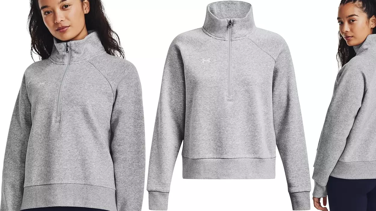 Chollo Sudadera Under Armour UA Rival Fleece Hz para mujer por sólo 31,95€ con envío gratis (42% de descuento)