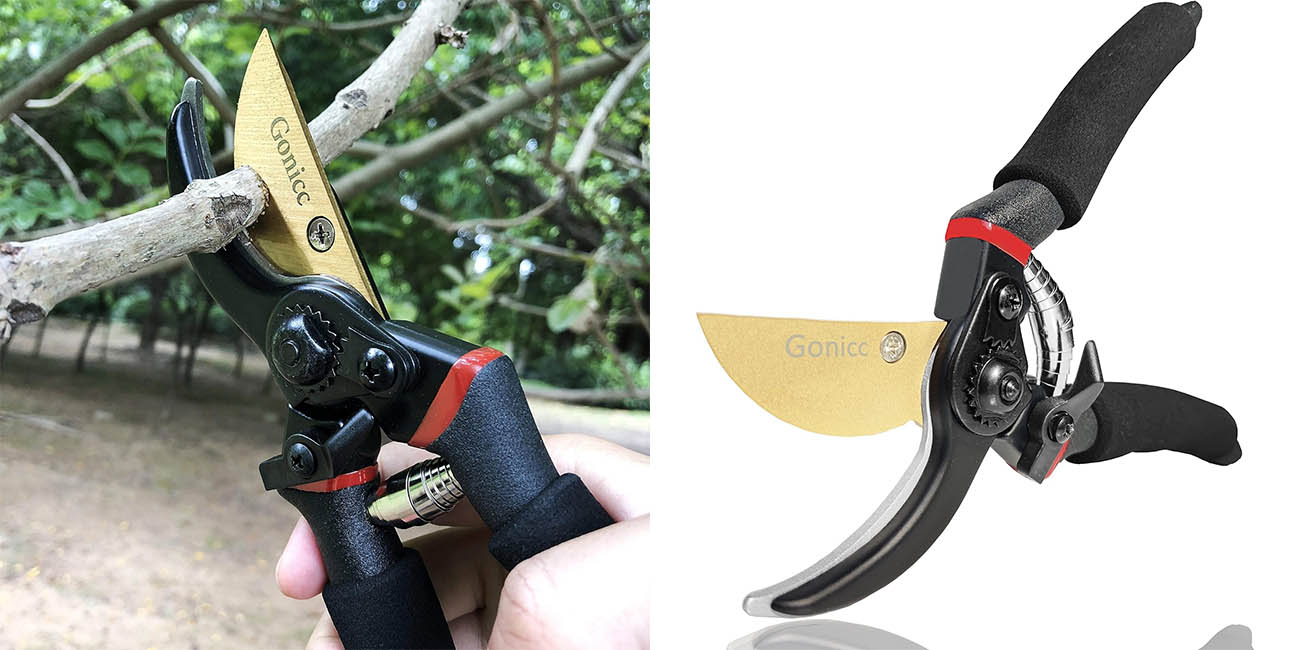 Chollo Tijeras de podar Gonicc de acero y recubierta de titanio por sólo 9,18€ (29% de descuento)
