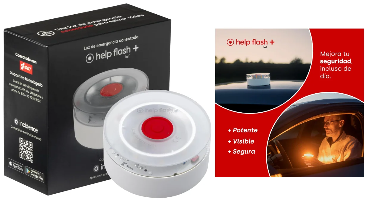 Chollo Baliza de emergencia Help Flash IoT+ V16 conectada con DGT 3.0 por sólo 31,99€ con envío gratis (-42%)