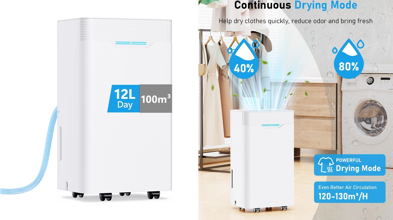 Chollo Deshumidificador de12L/Día bajo consumo con 3 modos y temporizador 24h por sólo 99,98€ con envío gratis (33% de descuento)